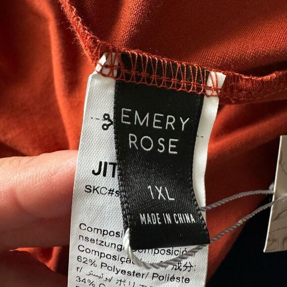 Emery Rose Burnt Orange Baby Doll Bow Tank Top 1XL NWT - Picture 6 of 8